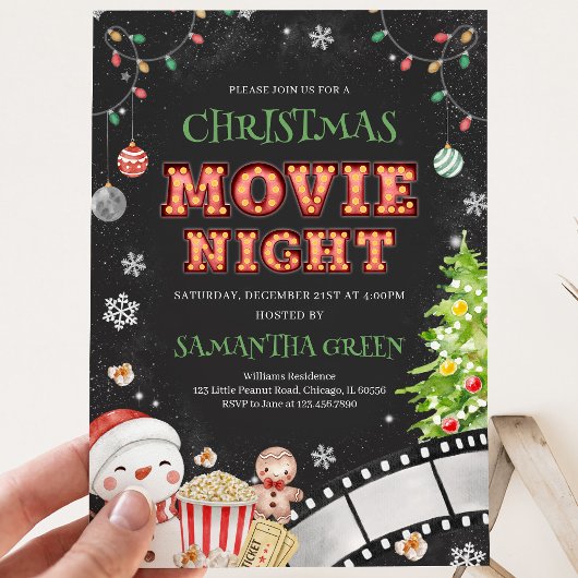 Kerstfilm Avond Kerstfeest Kaart