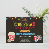 Kerstfilm, avond thema Uitnodiging (Staand voorkant)