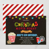 Kerstfilm, avond thema Uitnodiging (Voorkant / Achterkant)