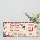 Kerstfilm Avond Ticket Kaart (Staand voorkant)