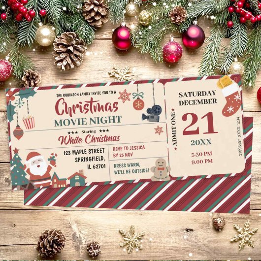Kerstfilm Avond Ticket Kaart