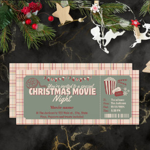 Kerstfilm avond uitnodiging ticket voucher