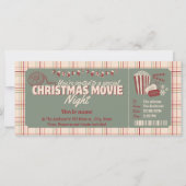 Kerstfilm avond uitnodiging ticket voucher (Voorkant)