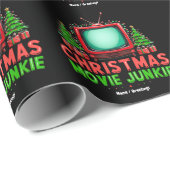 Kerstfilm Junkie Retro Vakantie Funny Matchi Cadeaupapier (Rol Hoek)