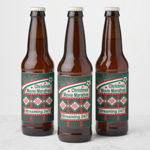 Kerstfilm Marathon Retro Marquee Feestelijk Bier Etiket