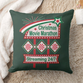 Kerstfilm Marathon Retro Marquee Feestelijk Kussen