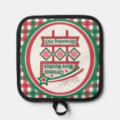 Kerstfilm Marathon Retro Marquee Feestelijk Pannenlap (Voorkant)