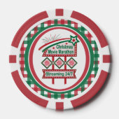 Kerstfilm Marathon Retro Marquee Feestelijk Poker Chips (Voorkant)