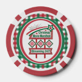 Kerstfilm Marathon Retro Marquee Feestelijk Poker Chips (Achterkant)