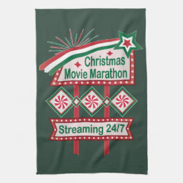 Kerstfilm Marathon Retro Marquee Feestelijk Theedoek