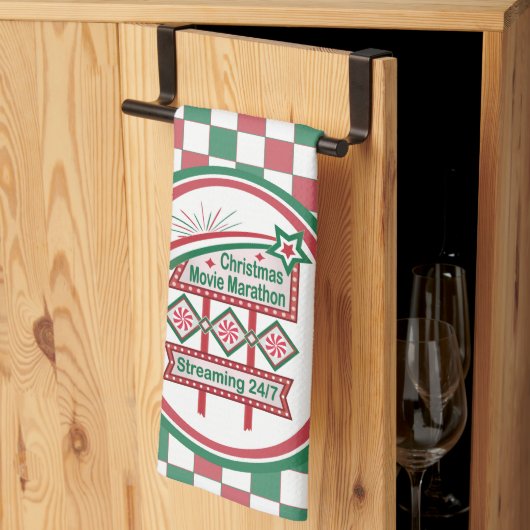 Kerstfilm Marathon Retro Marquee Feestelijk Theedoek (Derde Gevouwen)