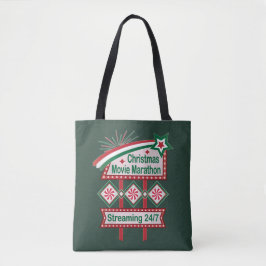 Kerstfilm Marathon Retro Marquee Feestelijk Tote Bag