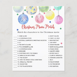 Kerstfilm Match Game Kaart Flyer
