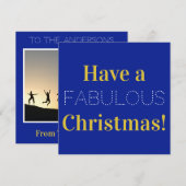 kerstfilm met blauwe goudfotografie feestdagenkaart (Voorkant / Achterkant)