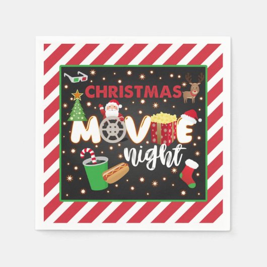 Kerstfilm Night Napkin Servet (Voorkant)