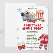 Kerstfilm popcorn uitnodiging (Voorkant / Achterkant)