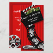 KERSTFILM STRIP - VROLIJK, GETROUWD FEESTDAGENKAART (Voorkant / Achterkant)