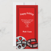 KERSTFILM STRIP - VROLIJK, GETROUWD FEESTDAGENKAART (Achterkant)