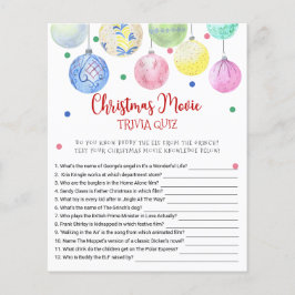 Kerstfilm TRIVIA QUIZ Spelkaart Flyer