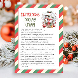 Kerstfilm Trivia Spel Feestdagenkaart