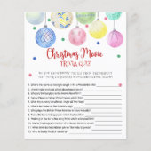 Kerstfilmbrochure TRIVIA QUIZ-gamekaart Flyer (Voorkant)