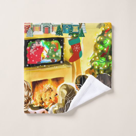 kerstfilms bad handdoek (Wasdoekje)