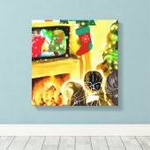 kerstfilms canvas afdruk (Insitu (Houten vloer))