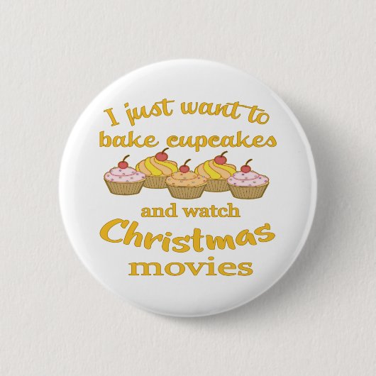 Kerstfilms en bakken ronde button 5,7 cm (Voorkant)