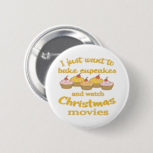 Kerstfilms en bakken ronde button 5,7 cm (Voorkant /achterkant)