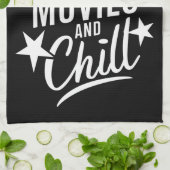 Kerstfilms en Chill Familie Kerstcadeau Theedoek (Gevouwen)