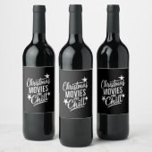 Kerstfilms en Chill Familie Kerstcadeau Wijn Etiket (Flessen)