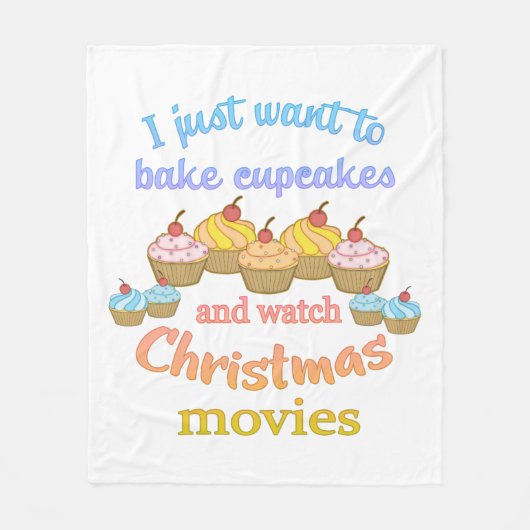 kerstfilms en cupcakes fleece deken (Voorkant)