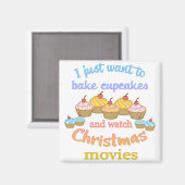 kerstfilms en cupcakes magneet (Voorkant / Achterkant)