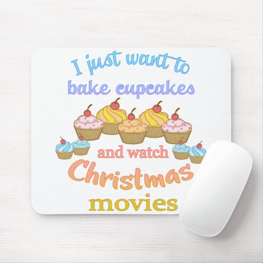 kerstfilms en cupcakes muismat (Met muis)