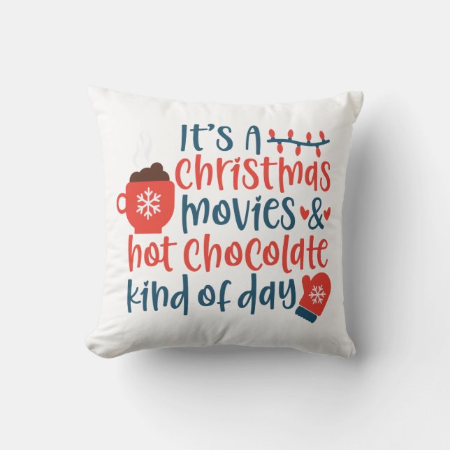 Kerstfilms en warme chocolade-dag kussen (Voorkant)