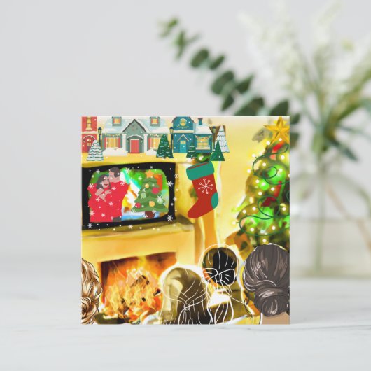 kerstfilms feestdagenkaart (Staand voorkant)