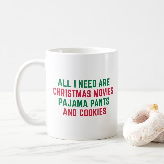 kerstfilms Funny Xmas Quote Koffiemok (Met donut)