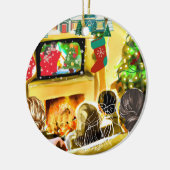 kerstfilms keramisch ornament (Links)
