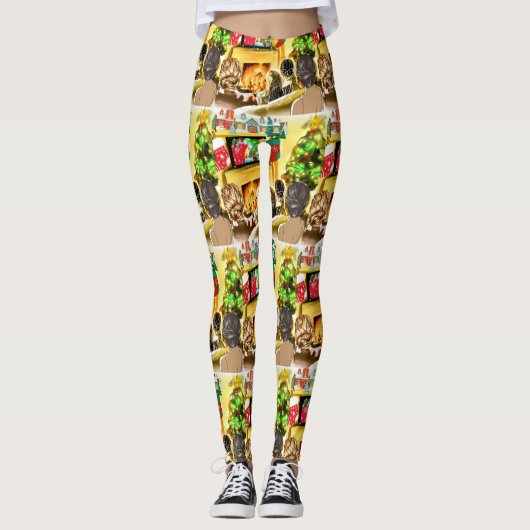 kerstfilms leggings (Voorkant)