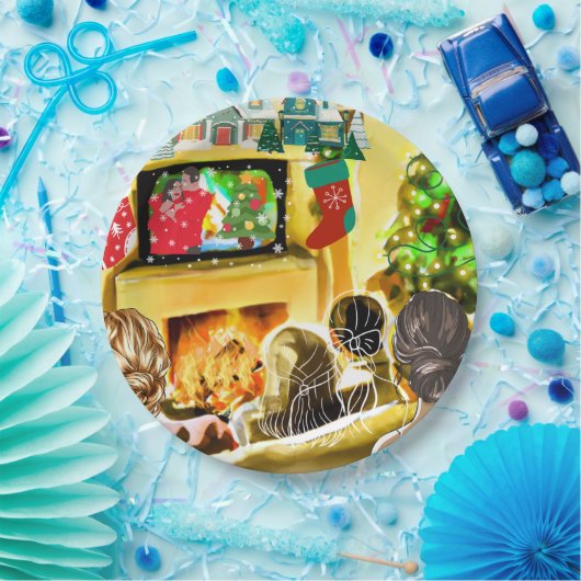 kerstfilms papieren bordje (Feest)