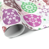 kerstflakes en kerstbalpatroon cadeaupapier (Rol Hoek)