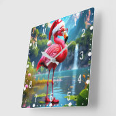 Kerstflamingo als Santa Claus-47476 klok (Hoek)