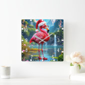 Kerstflamingo als Santa Claus-47476 klok (Huis)