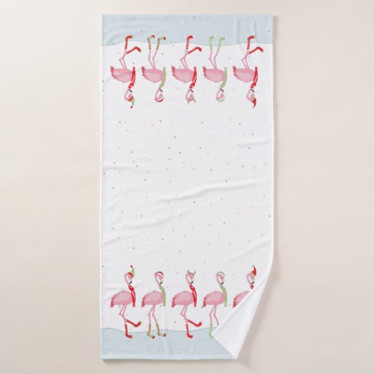 Kerstflamingo Badhanddoek (Badhanddoek)