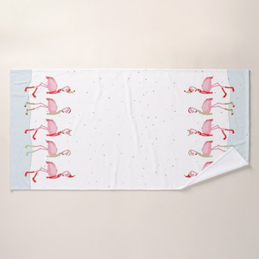 Kerstflamingo Badhanddoek (Badhanddoek)