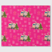 kerstflamingo cadeaupapier (Vlak)