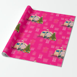kerstflamingo cadeaupapier