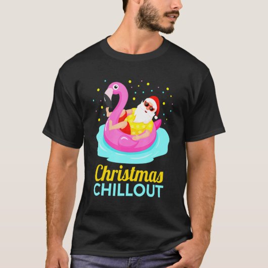 kerstflamingo Chillout-ontwerp T-shirt (Voorkant)