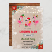 Kerstflamingo en uitnodiging voor gebaren (Voorkant / Achterkant)