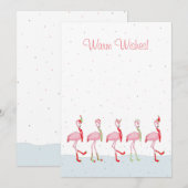 Kerstflamingo Feestdagenkaart (Voorkant / Achterkant)